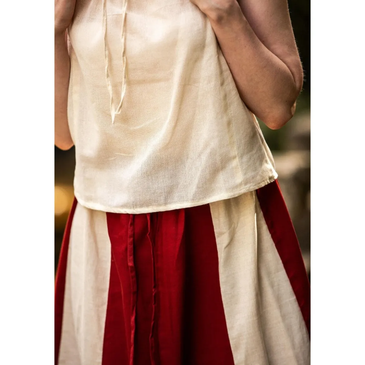 Mittelalter Sommerbluse Lotte mit Rüschen beige