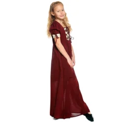 Mittelalter Sommer Kleid Kinder rot beige