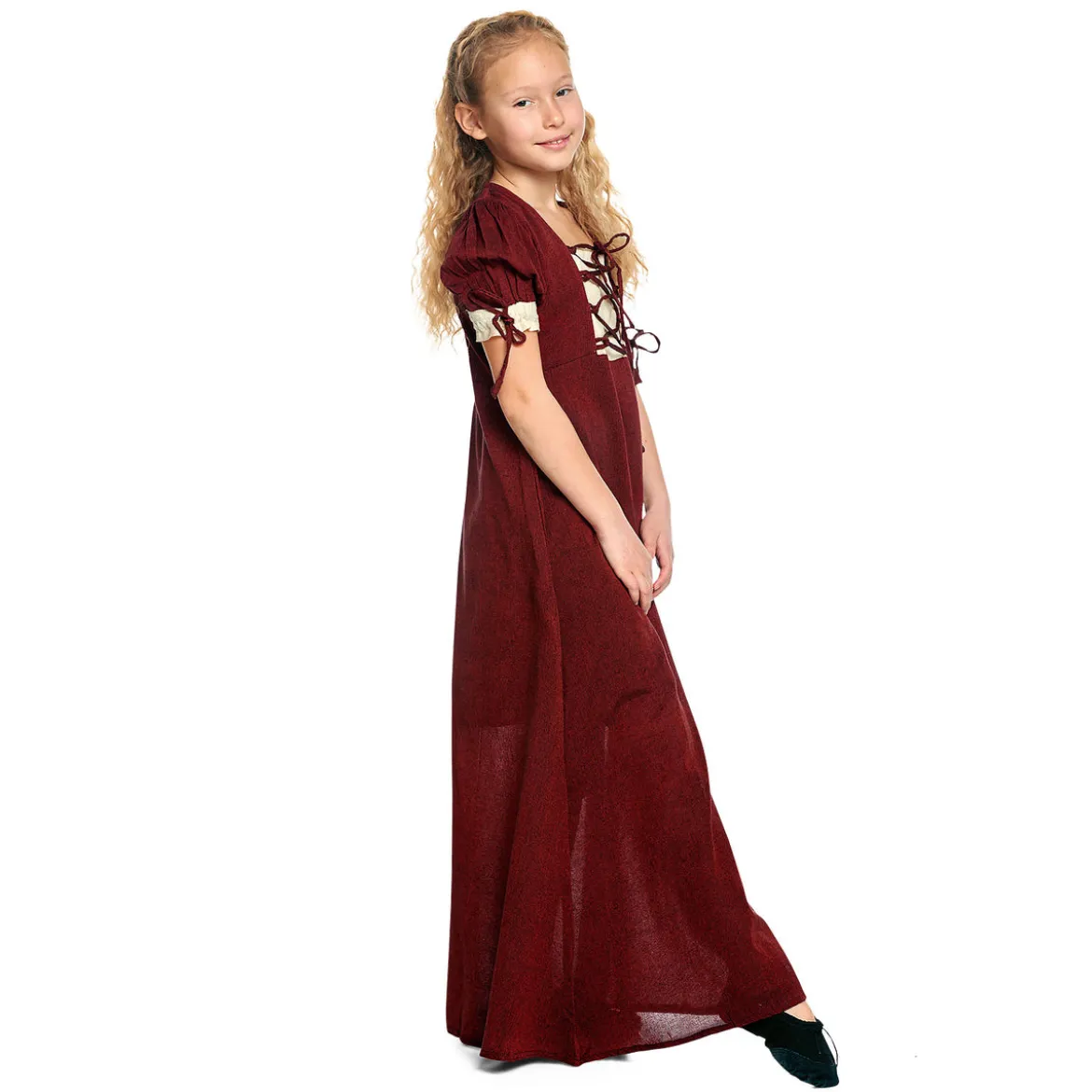 Mittelalter Sommer Kleid Kinder rot beige