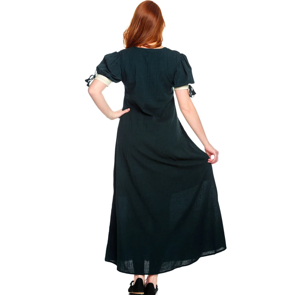Mittelalter Sommer Kleid Lysa grün-beige