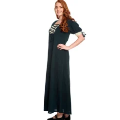 Mittelalter Sommer Kleid Lysa grün-beige