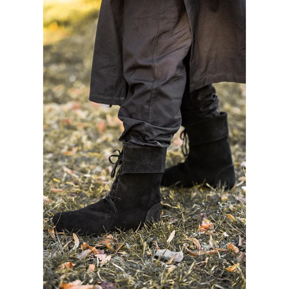 Mittelalter Stiefel Aurin mit Stulpe schwarz