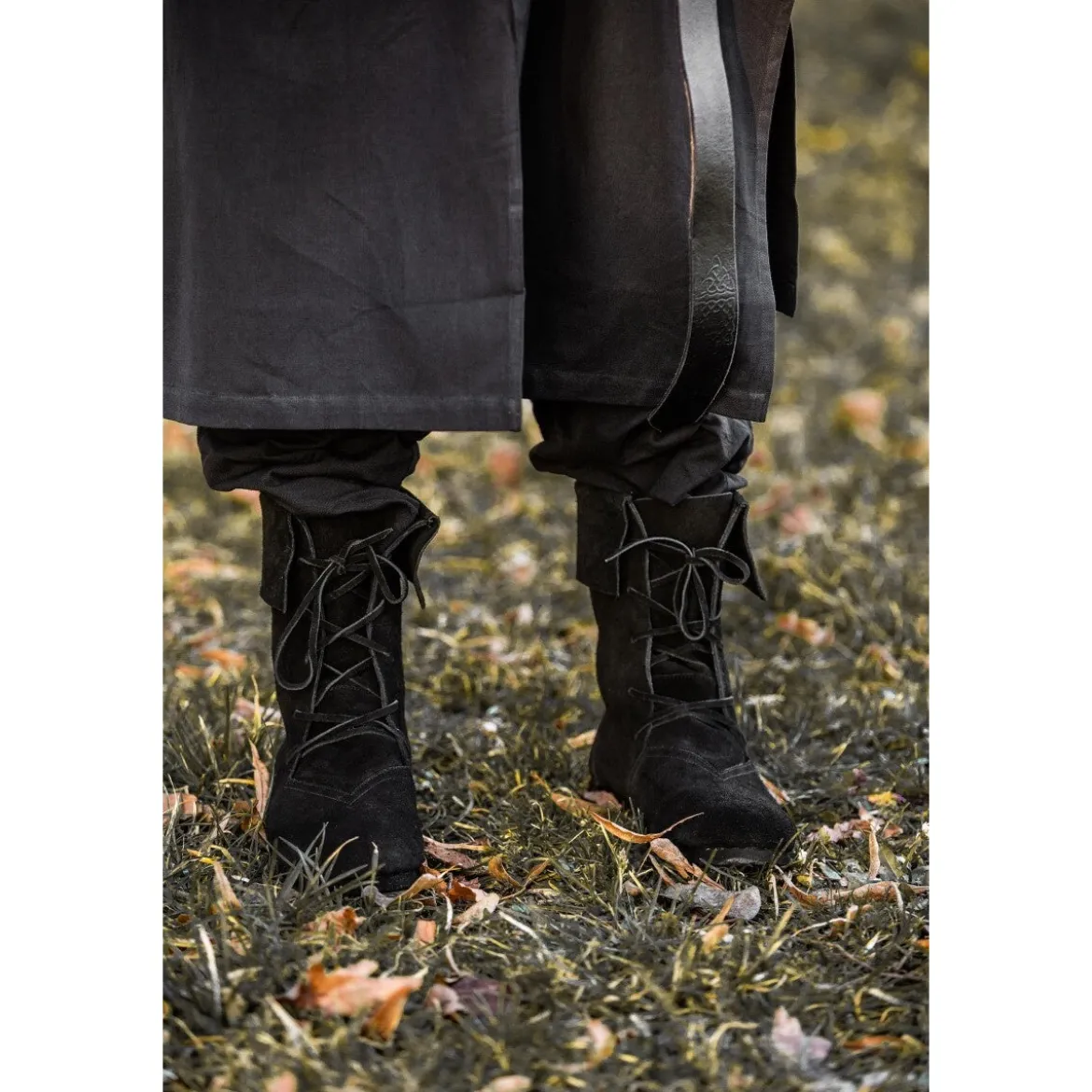 Mittelalter Stiefel Aurin mit Stulpe schwarz