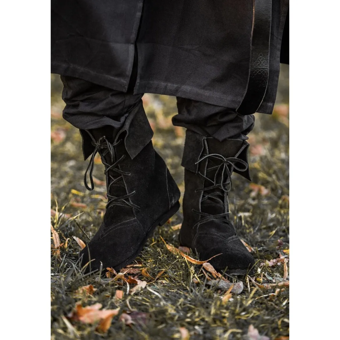 Mittelalter Stiefel Aurin mit Stulpe schwarz