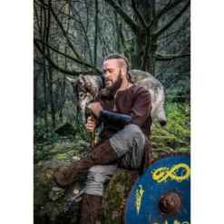 Mittelalterstiefel aus Wildleder dunkelbraun