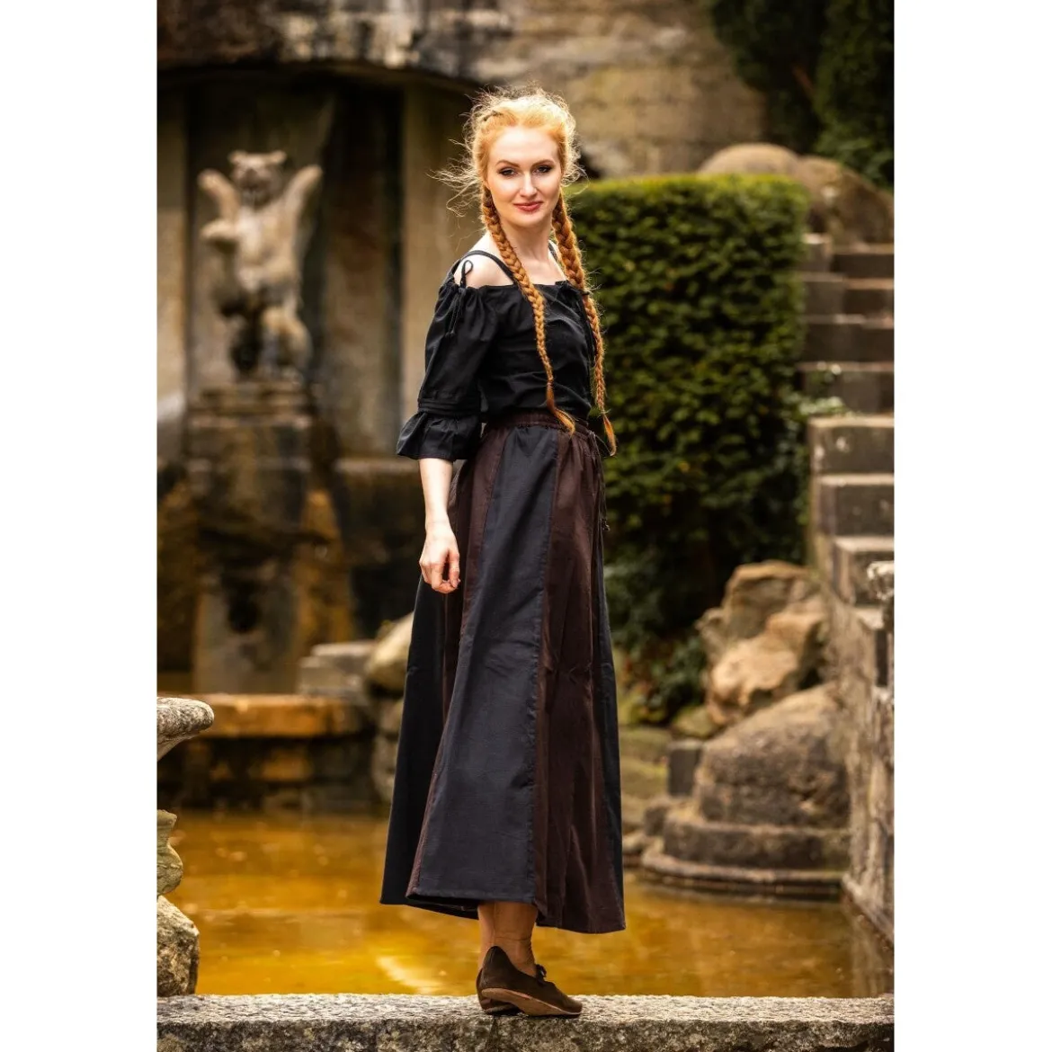 Mittelalter Trägerbluse Prina schwarz
