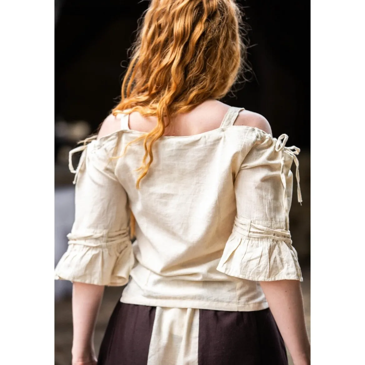 Mittelalter Trägerbluse Prina beige