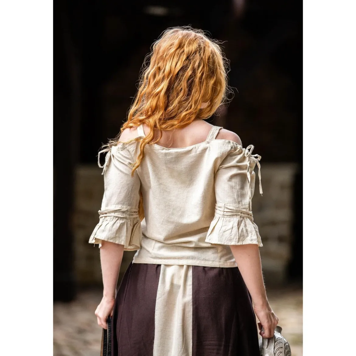 Mittelalter Trägerbluse Prina beige