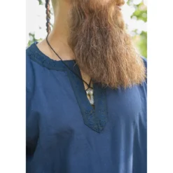 Mittelalter Tunika mit Bordüre Halvor blau