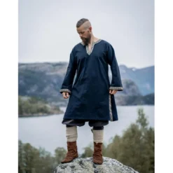 Mittelalter Tunika mit Bordüre Halvor schwarz