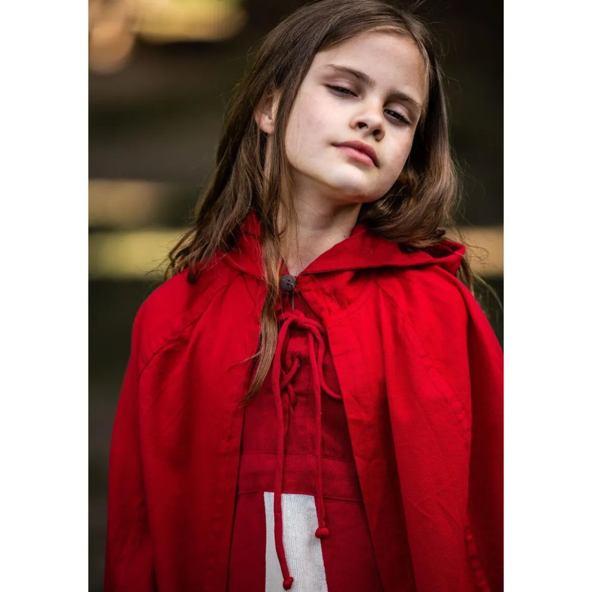 Mittelalter Umhang Cecilia für Kinder rot