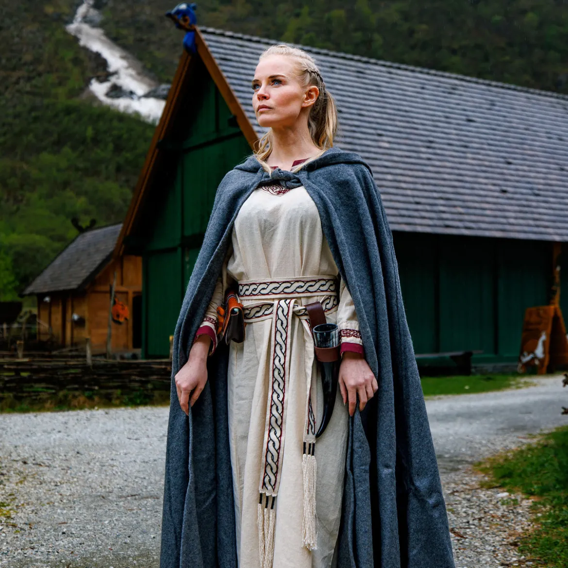 Mittelalter Umhang Elinor grau