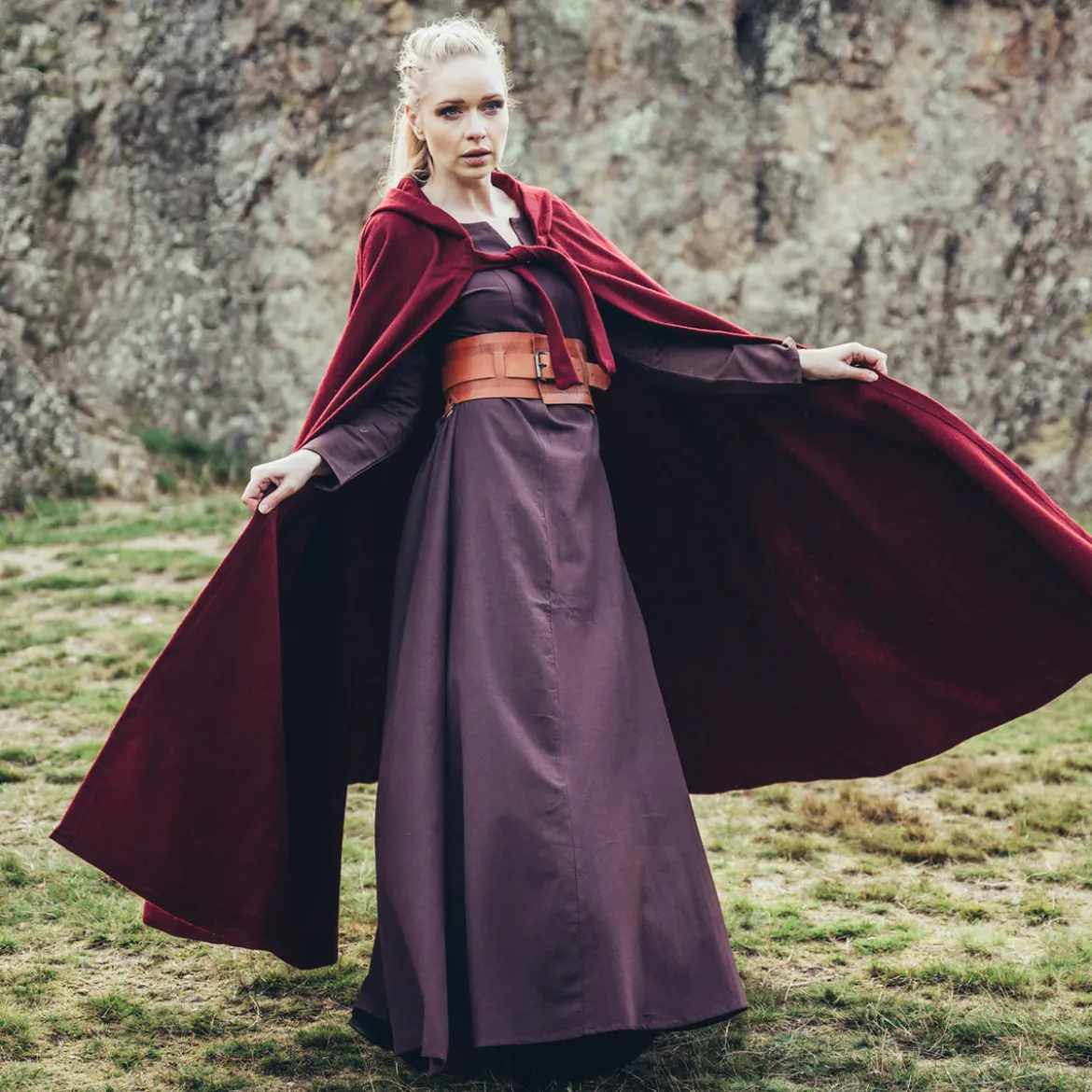 Mittelalter Umhang Elinor rot