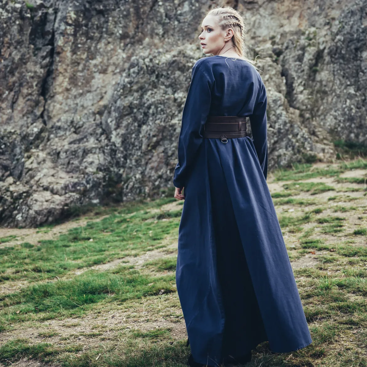 Mittelalter Unterkleid Valdis blau