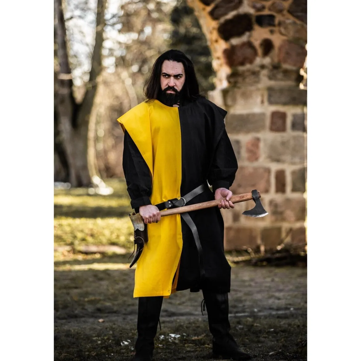 Mittelalter Waffenrock Frederick schwarz-gelb