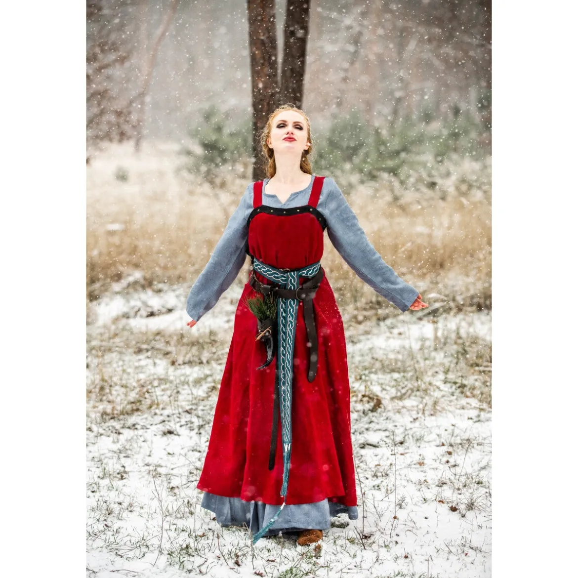 Mittelalter Wikinger Überkleid Alena rot