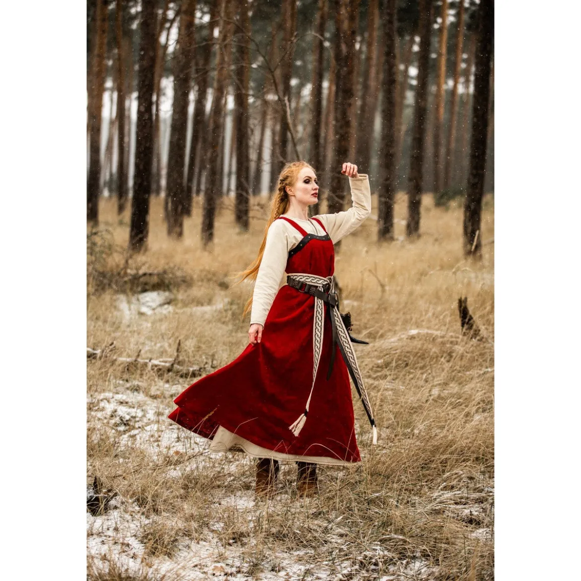 Mittelalter Wikinger Überkleid Alena rot