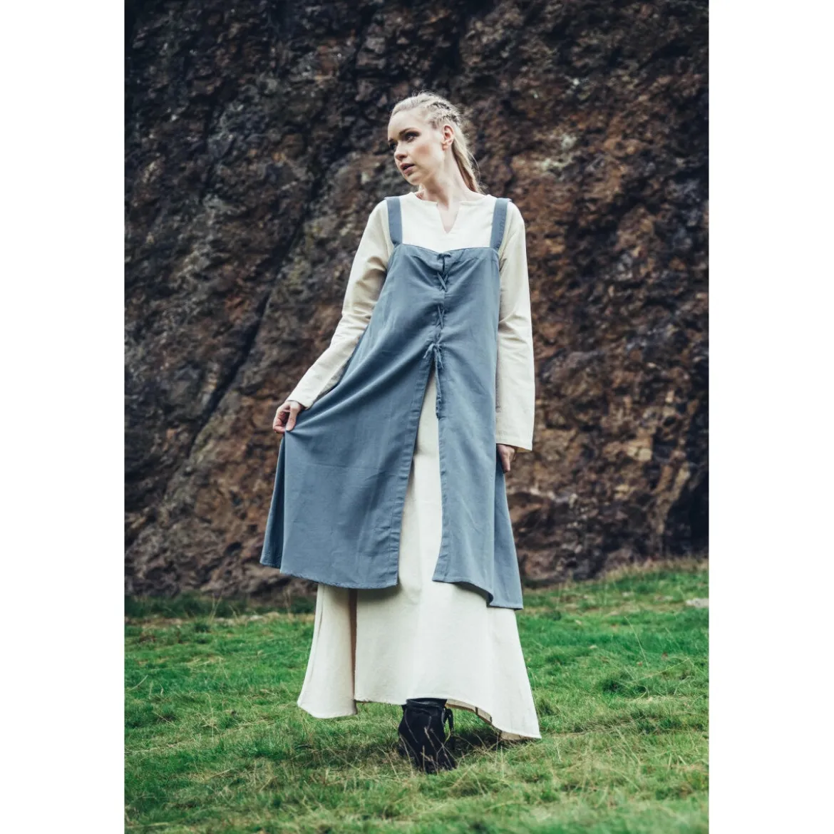 Mittelalter Wikinger Überkleid Inka taubenblau