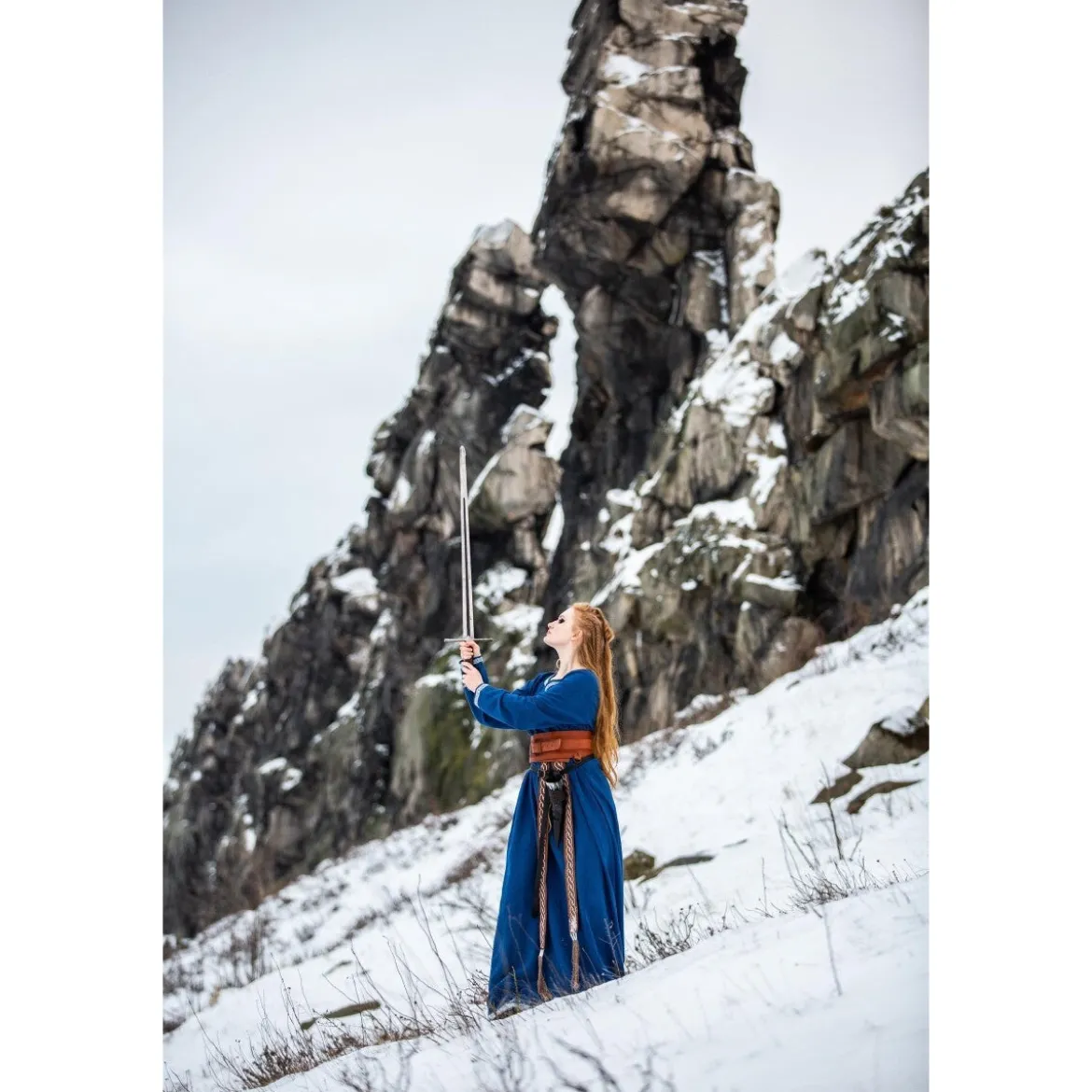 Mittelalter Wikinger Kleid Brigida blau