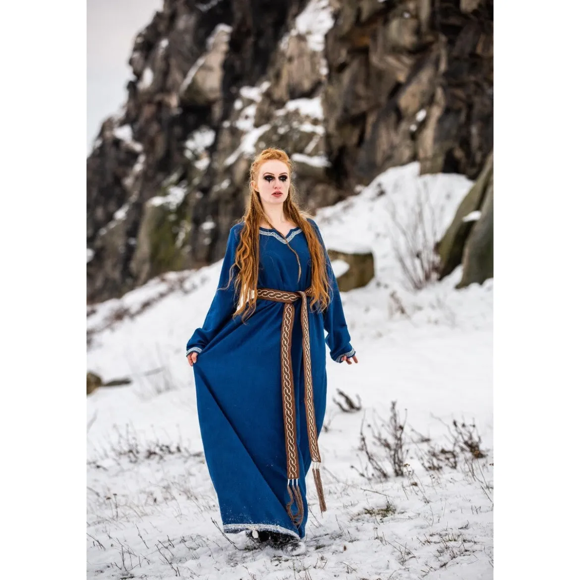 Mittelalter Wikinger Kleid Brigida blau