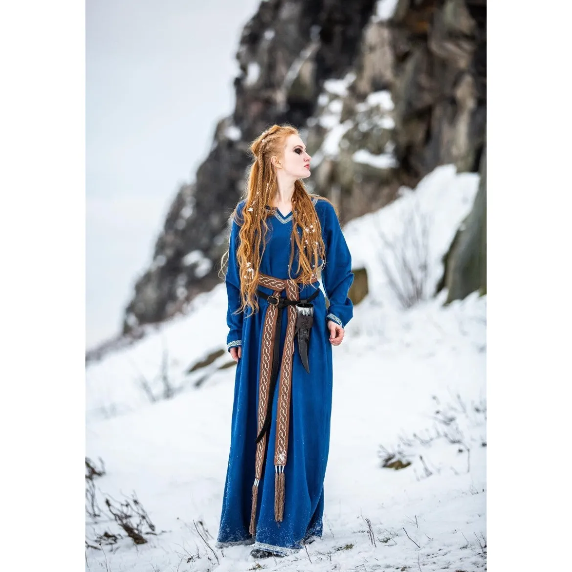 Mittelalter Wikinger Kleid Brigida blau