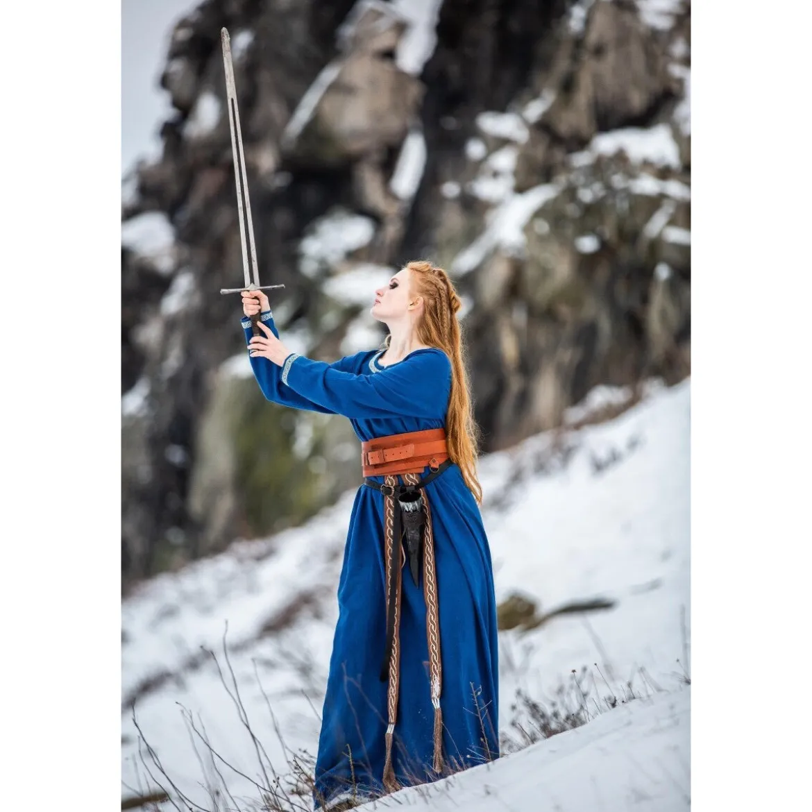 Mittelalter Wikinger Kleid Brigida blau