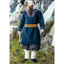 Mittelalter Wikinger Tunika Snorri schwarz-rot