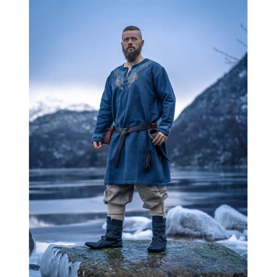 Mittelalter Wikinger Tunika Snorri graublau