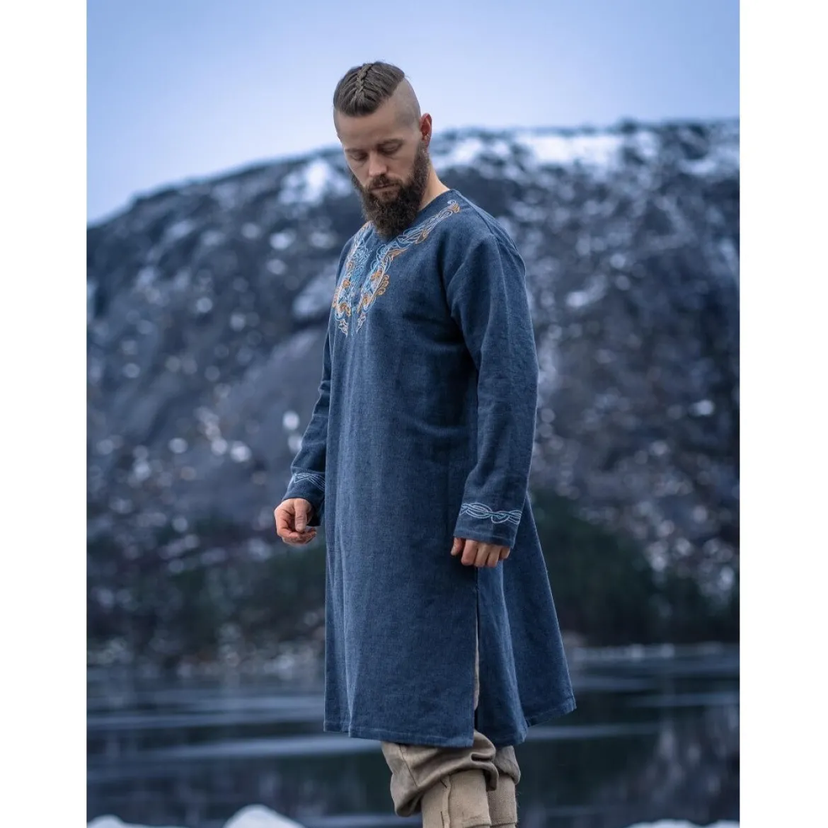 Mittelalter Wikinger Tunika Snorri graublau