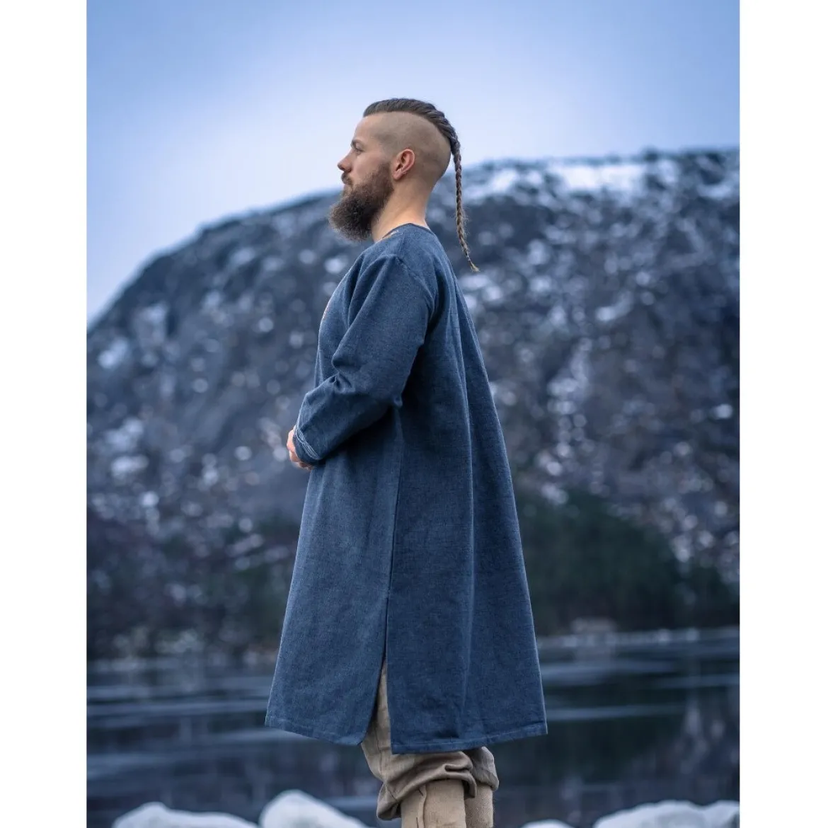 Mittelalter Wikinger Tunika Snorri graublau