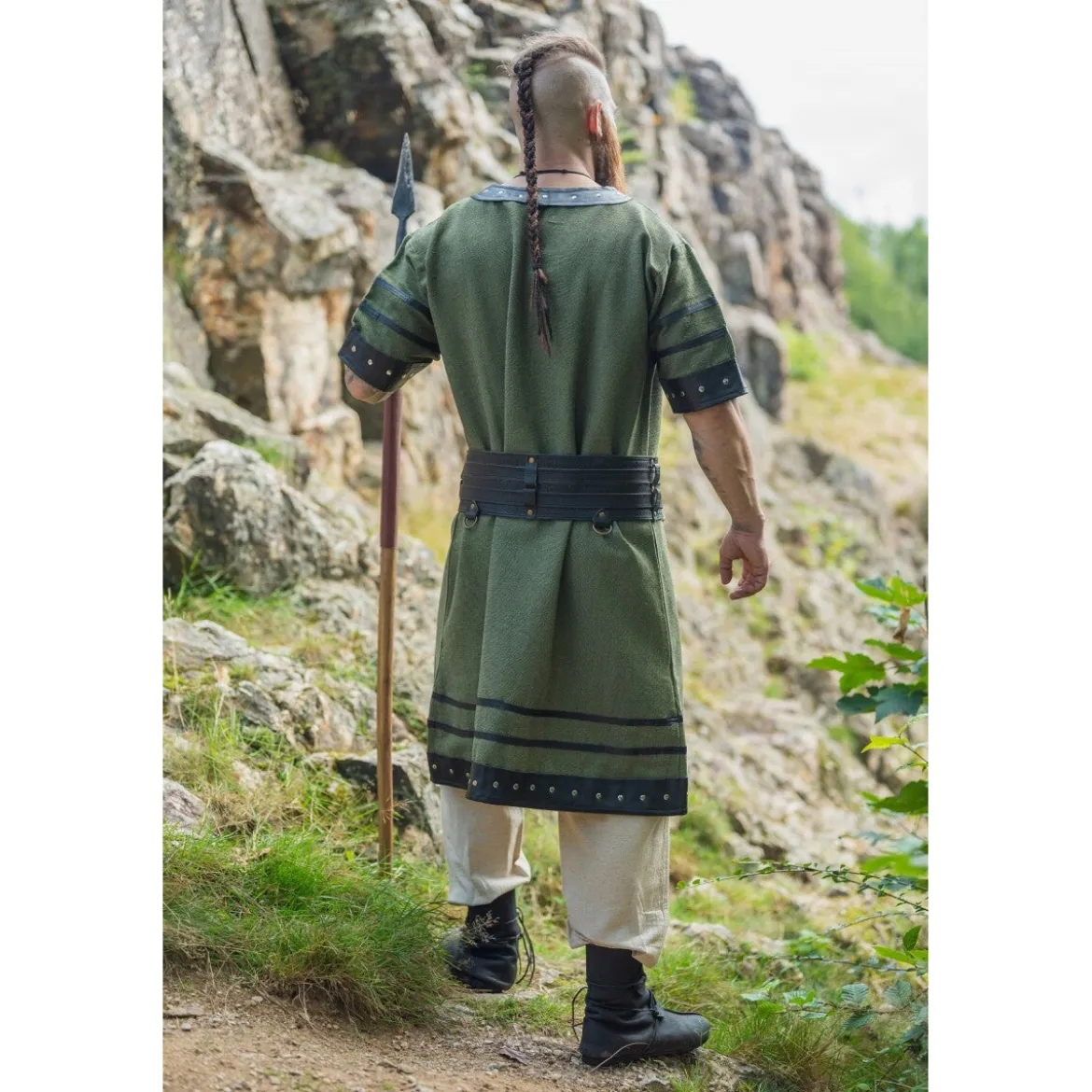 Mittelalter Wikinger Tunika Rollo Kurzarm grün