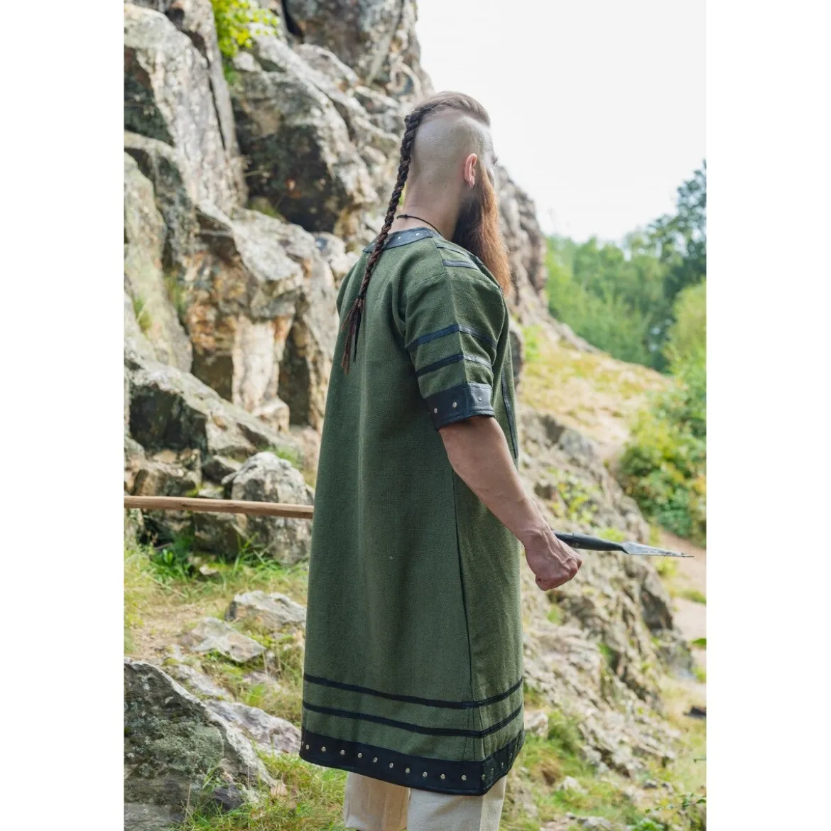 Mittelalter Wikinger Tunika Rollo Kurzarm grün