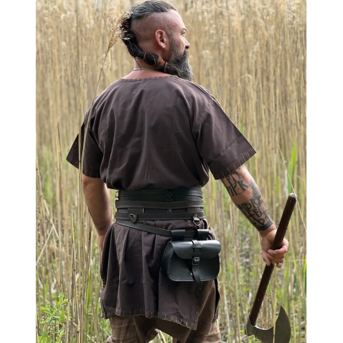 Mittelalter Wikinger Tunika Theobald Kurzarm dunkelbraun