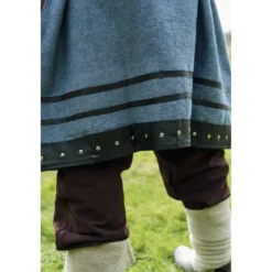 Mittelalter Wikinger Tunika Rollo Kurzarm blaugrau
