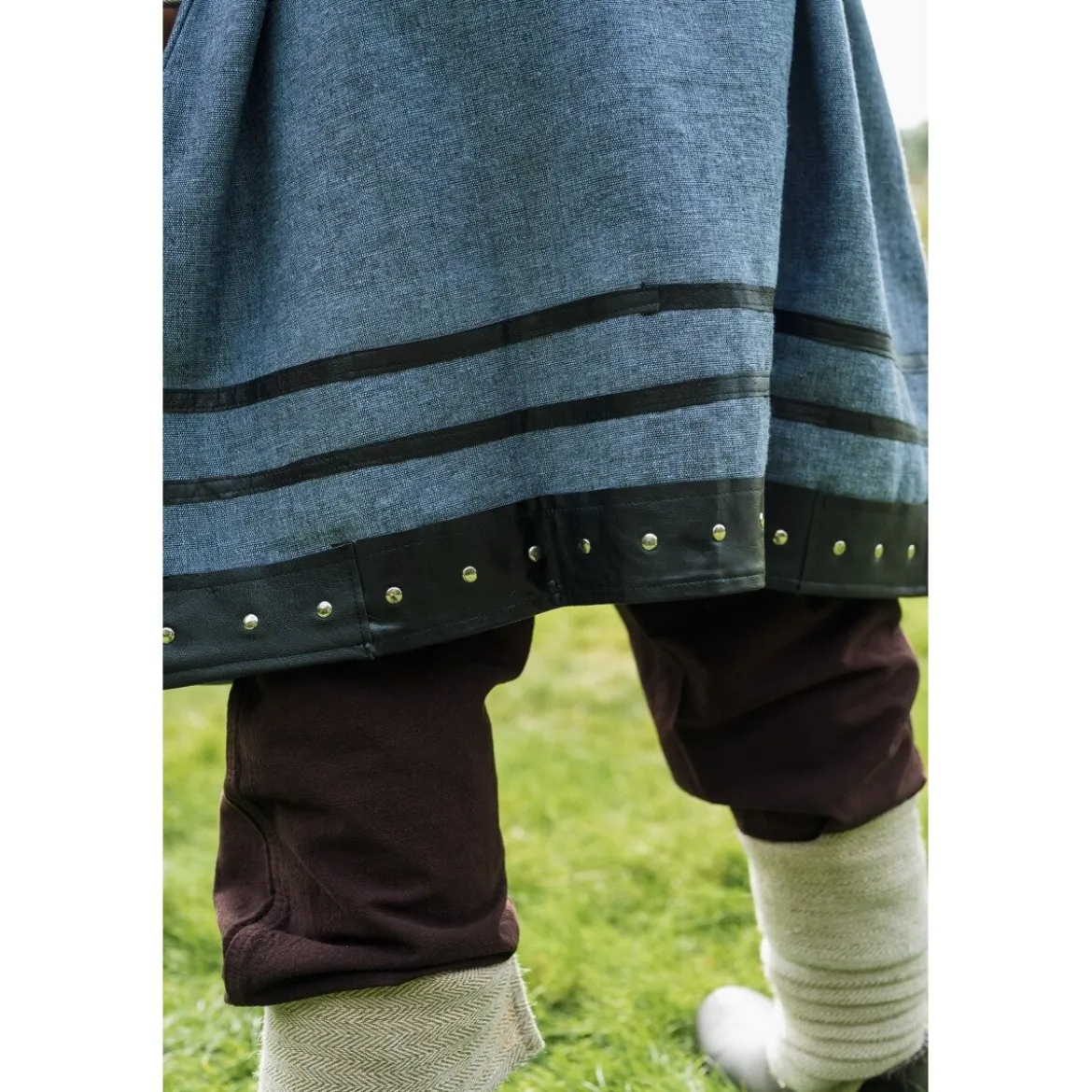Mittelalter Wikinger Tunika Rollo Kurzarm blaugrau