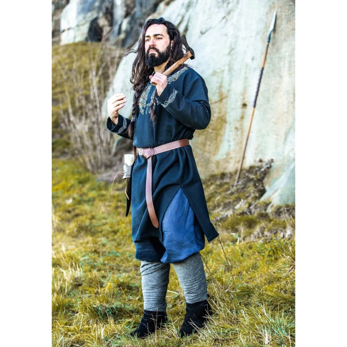 Mittelalter Wikinger Tunika Snorri schwarz