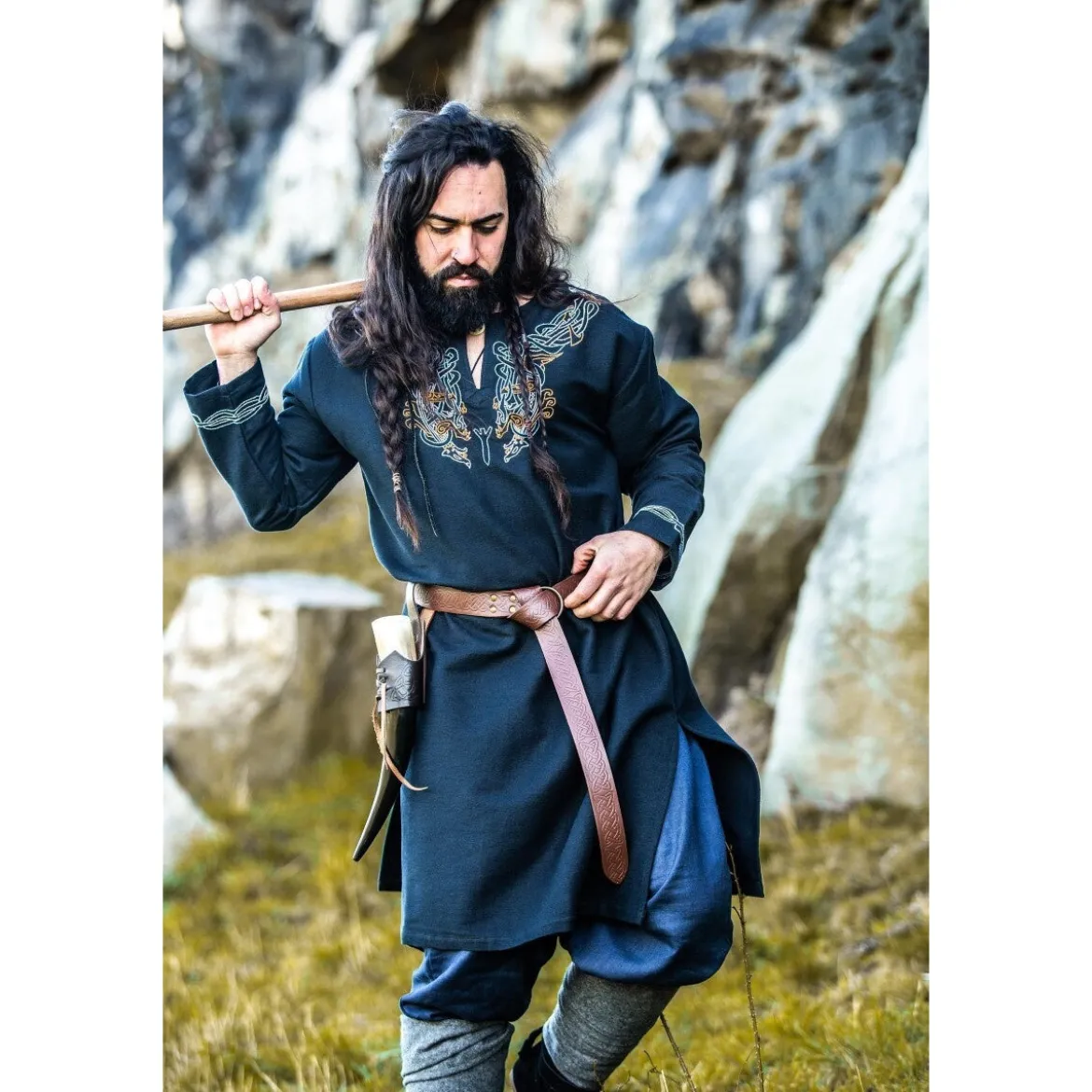 Mittelalter Wikinger Tunika Snorri schwarz