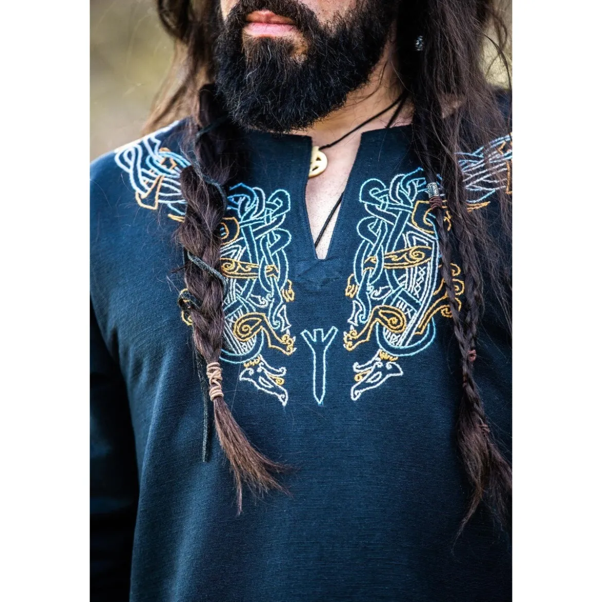 Mittelalter Wikinger Tunika Snorri schwarz