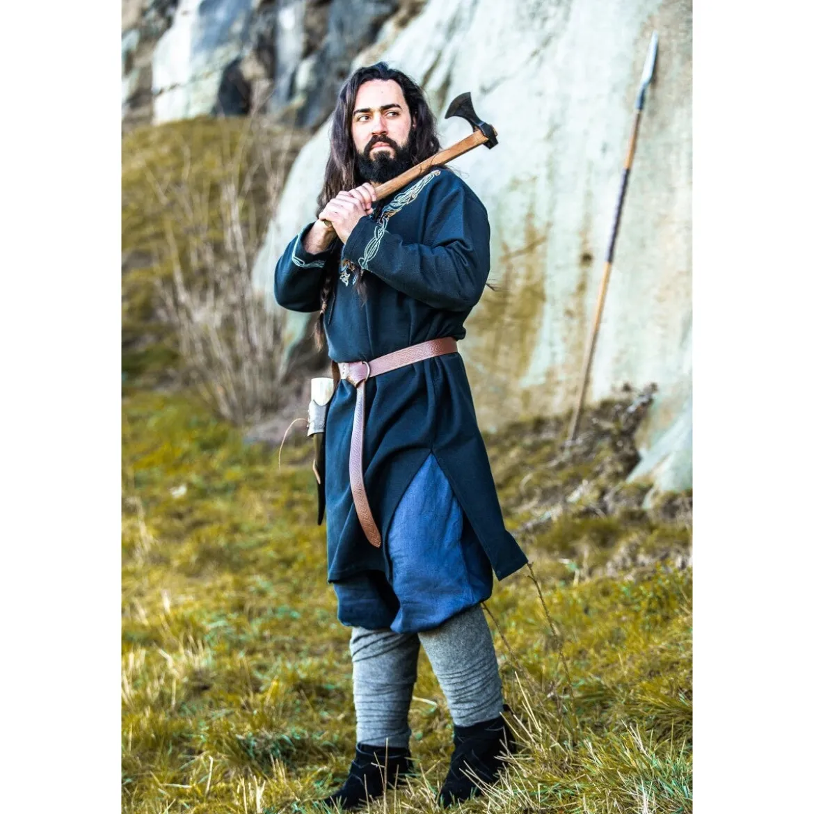 Mittelalter Wikinger Tunika Snorri schwarz