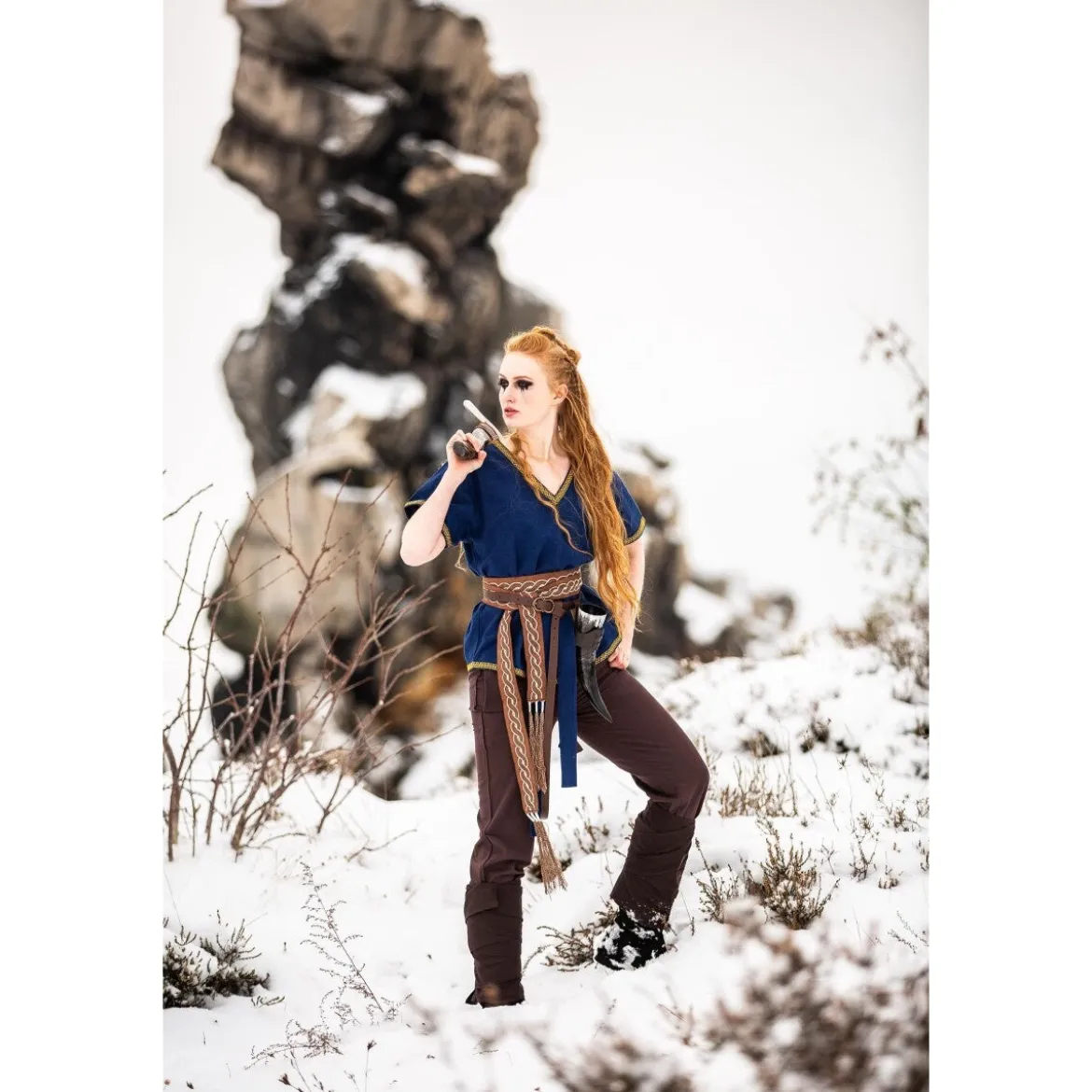 Mittelalter Wikinger Tunika Matilda blau