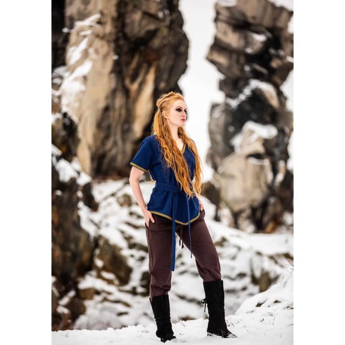Mittelalter Wikinger Tunika Matilda blau