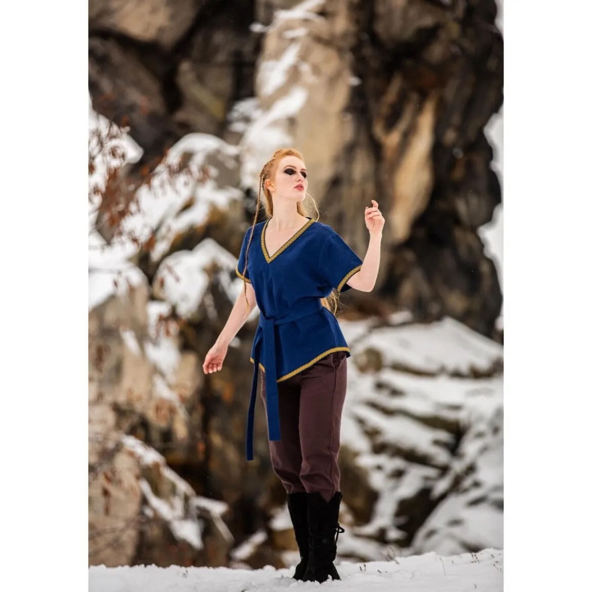Mittelalter Wikinger Tunika Matilda blau