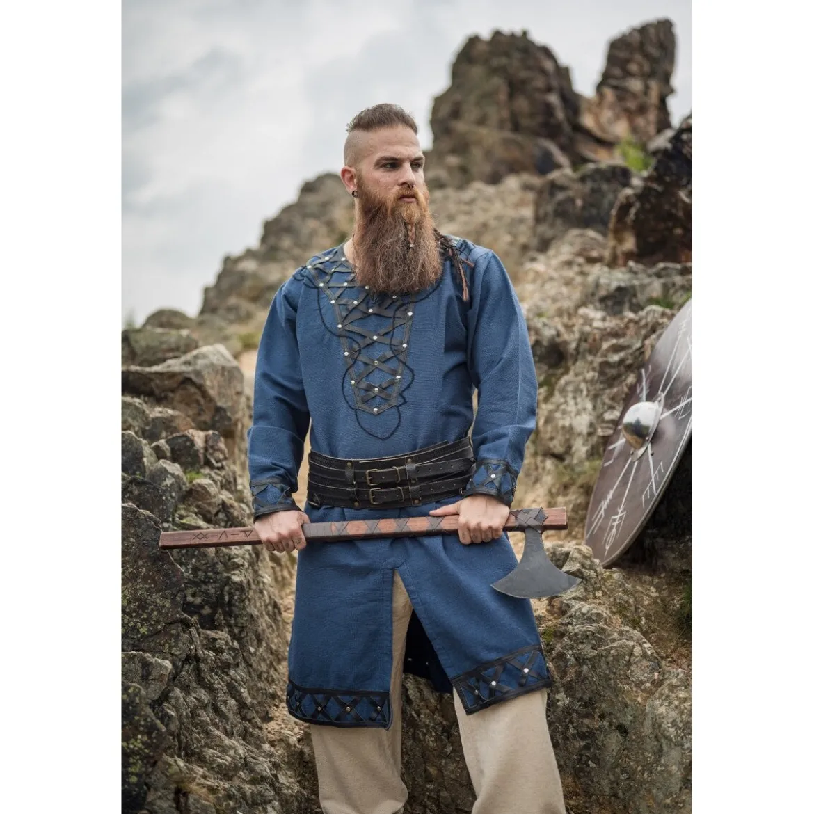 Mittelalter Wikinger Tunika Erik dunkelblau