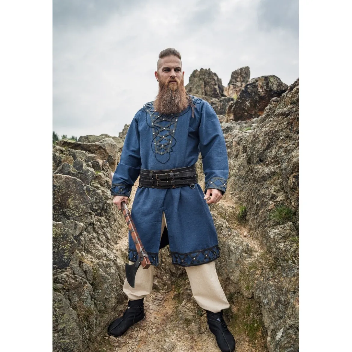 Mittelalter Wikinger Tunika Erik dunkelblau