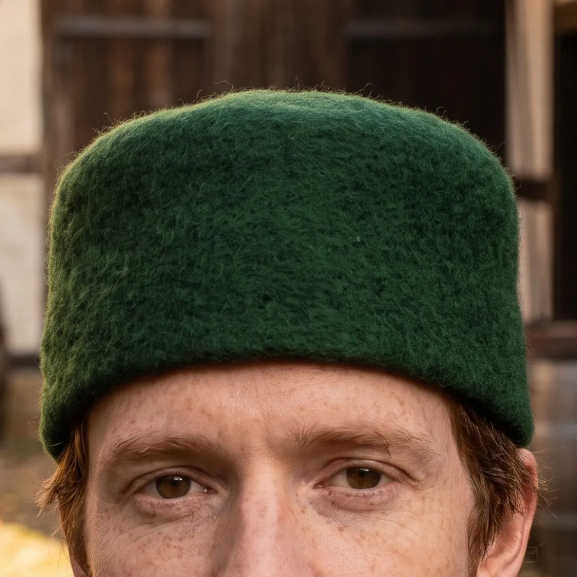 Mittelalter Wollfilzkappe Hans grün