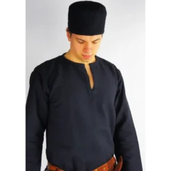 Mittelalter Wollfilzkappe Hans schwarz
