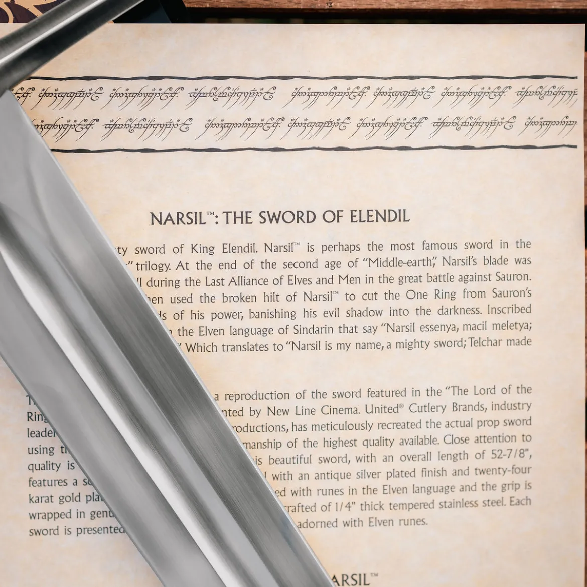 Narsil Elendils Schwert Replik - Der Herr der Ringe