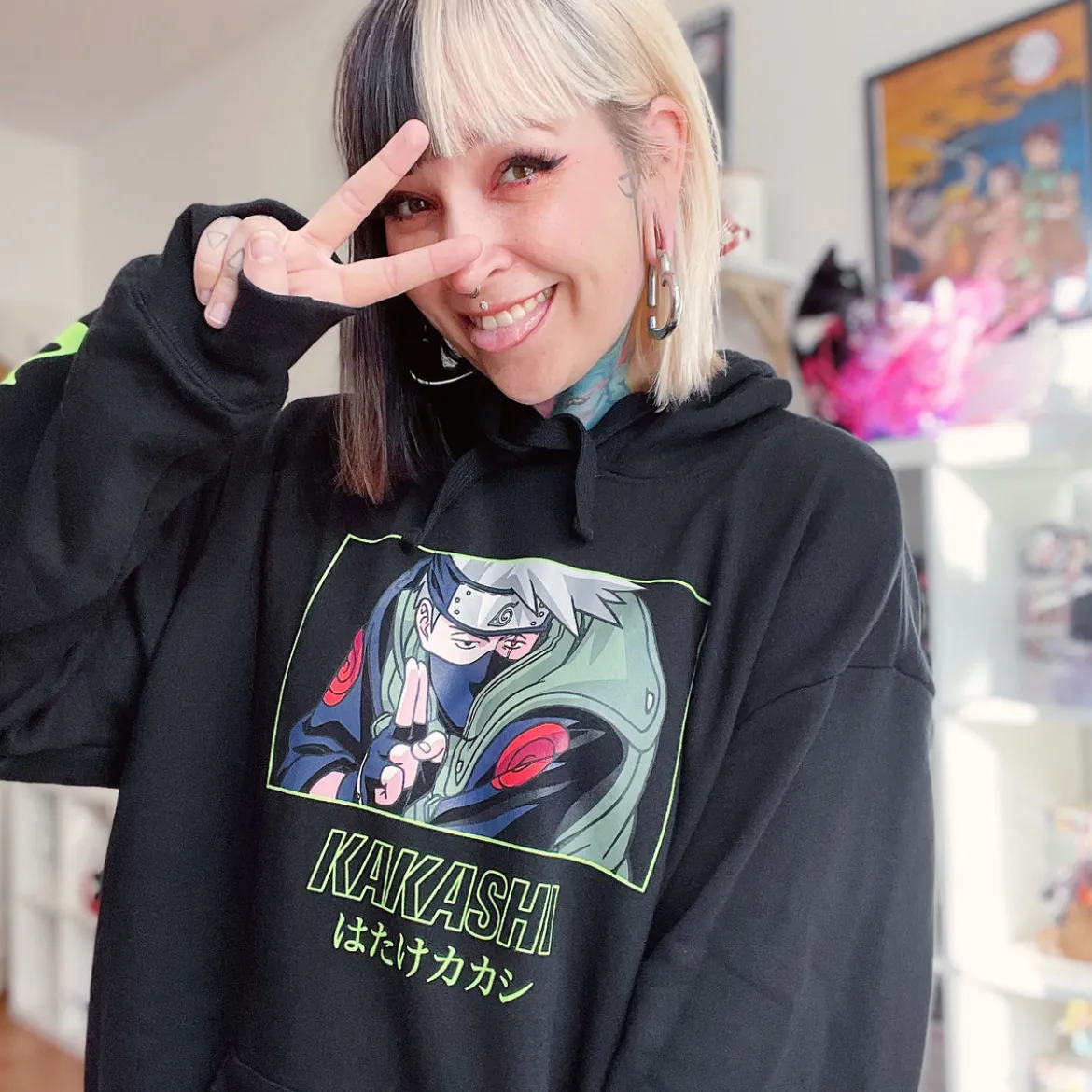 Naruto - Kakashi Raikiri Hoodie schwarz