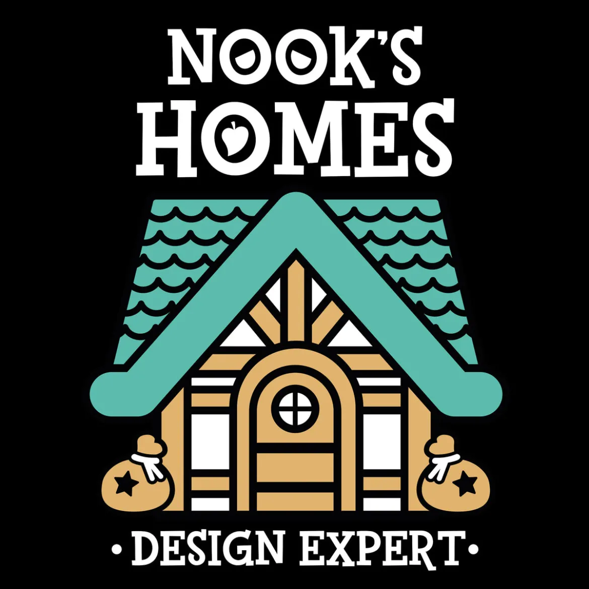 Nook's Homes T-Shirt für Animal Crossing Fans schwarz