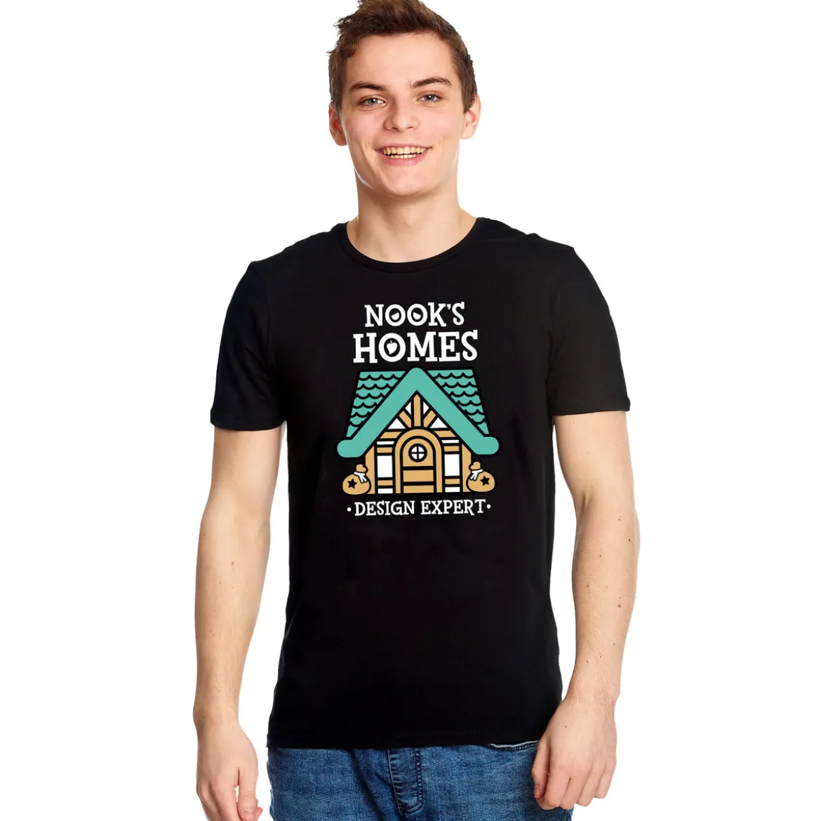 Nook's Homes T-Shirt für Animal Crossing Fans schwarz